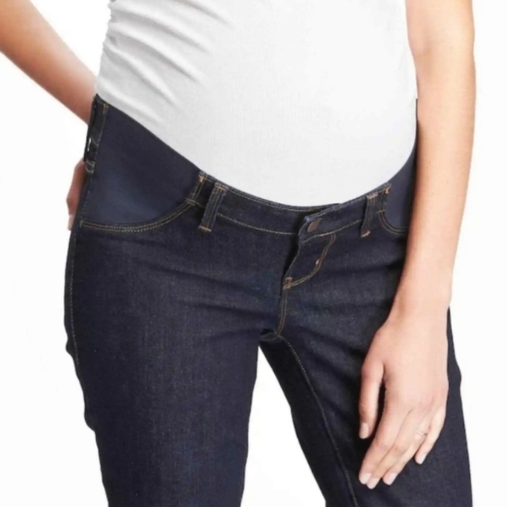 OLD NAVY Maternity Side Panel Dark Wash Skinny Jeans 4